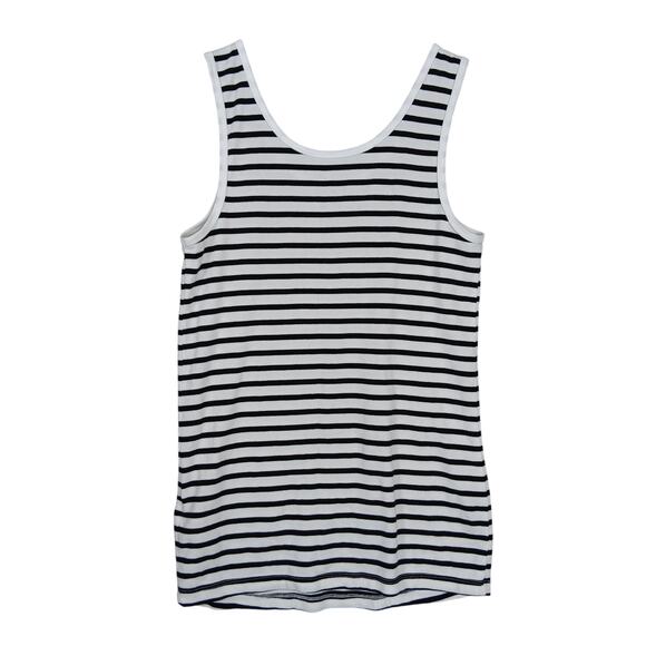 Amazon Essentials Tank Top Size Large Black and White Stripes White Trims - Picture 6 of 6